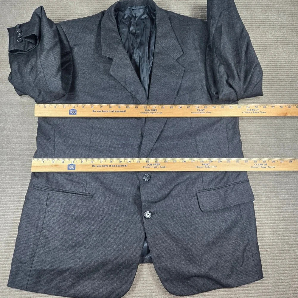 Hickey Freeman 44R Charcoal‎ Grey Micro-Pattern 100% Wool Boardroom 2-Piece Suit